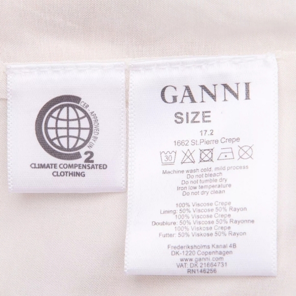 GANNI Crepe Straight Mini Skirt Size 36 (4) Floral Pattern Ruffle Gathered - Picture 6 of 7